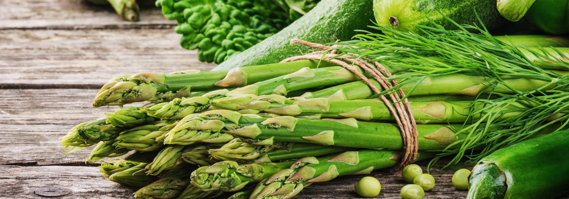 Banner image of asparagus and other vegetables
